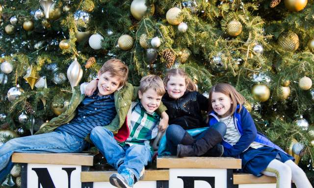 Family enjoying Christmas Capital of Texas in Grapevine, Texas