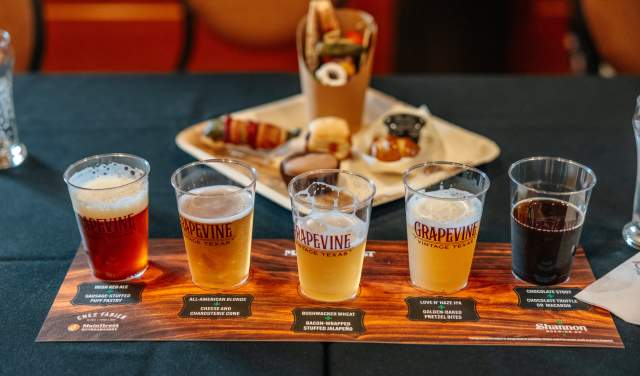 The layout for craft brew pairing event at Main Street Fest in Grapevine, Texas