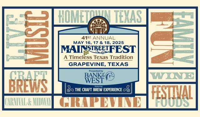 Logo for Grapevine's Main Street Fest in 2025