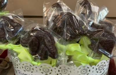 Dinosaur lollipops from Dr. Sue's Chocolates in Grapevine, Texas