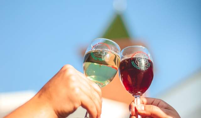 Wine glasses clinking in Grapevine, Texas
