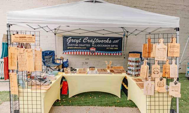 A booth at the Artisans Market in Grapevine, Texas