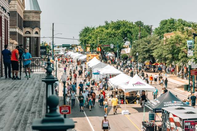 Crowd during Main Street Fest in Grapevine, Texas