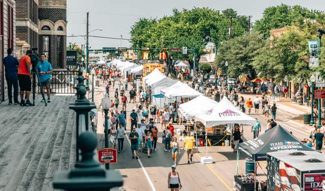 Crowd during Main Street Fest in Grapevine, Texas