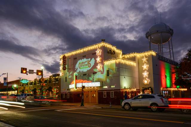 Palace Theatre in Grapevine, Texas during Christmas Capital of Texas
