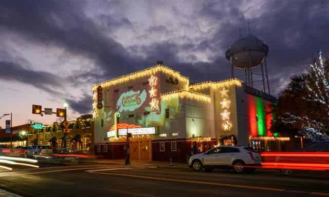 Palace Theatre in Grapevine, Texas during Christmas Capital of Texas