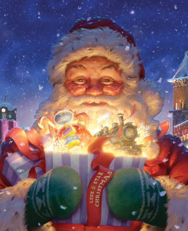 Christmas Capital of Texas Santa header graphic for Grapevine, Texas