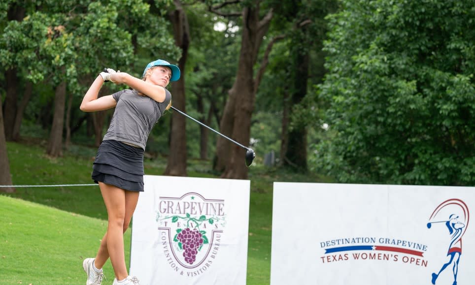 Golfer taking a shot during the Destination Grapevine Texas Women's Open in Grapevine, Texas