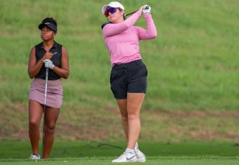 Golfer taking a shot during the Destination Grapevine Texas Women's Open in Grapevine, Texas